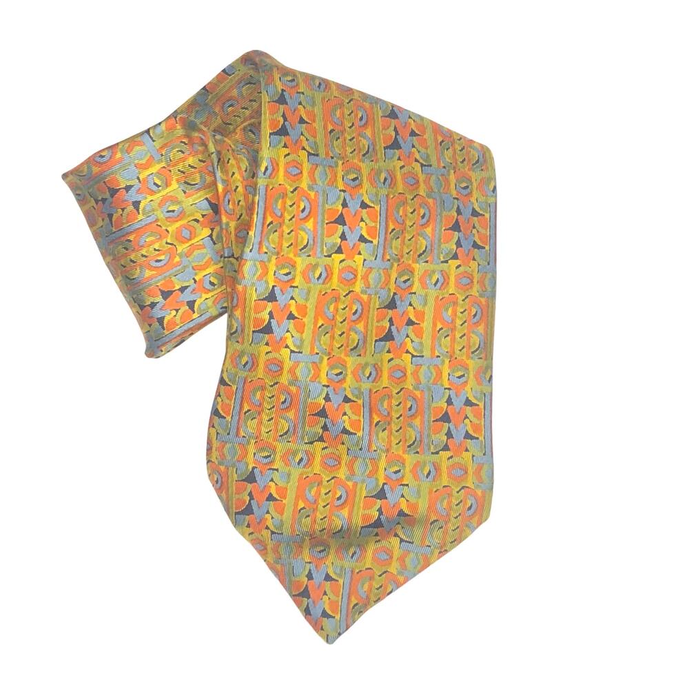 Valentina Italian Silk Neck Tie Patterned Abstract